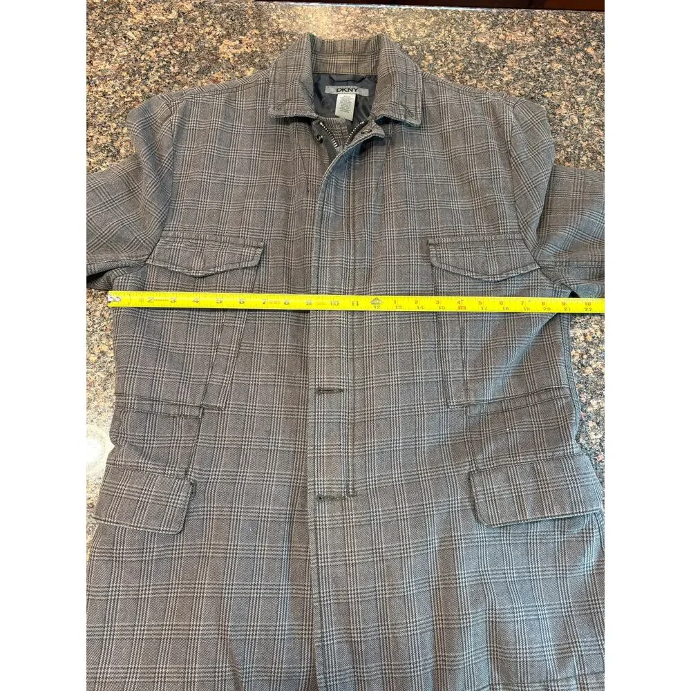 DKNY Men's Brown Utility Jacket Size 42R 100% Cotton